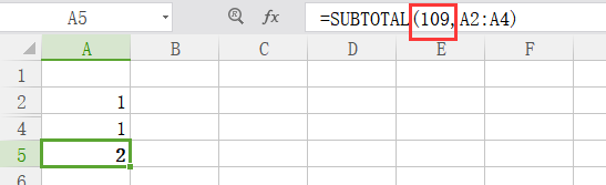 Subtotal函数中的9与109有什么区别？-2